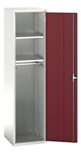 16926351.** verso PPE cupboard with 2 shelves , 1 rail. WxDxH: 525x550x2000mm. RAL 7035/5010 or selected